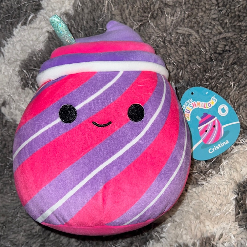 NWT Cristina The Slushy Pink, Purple & White With Sparkly Straw. First To Market